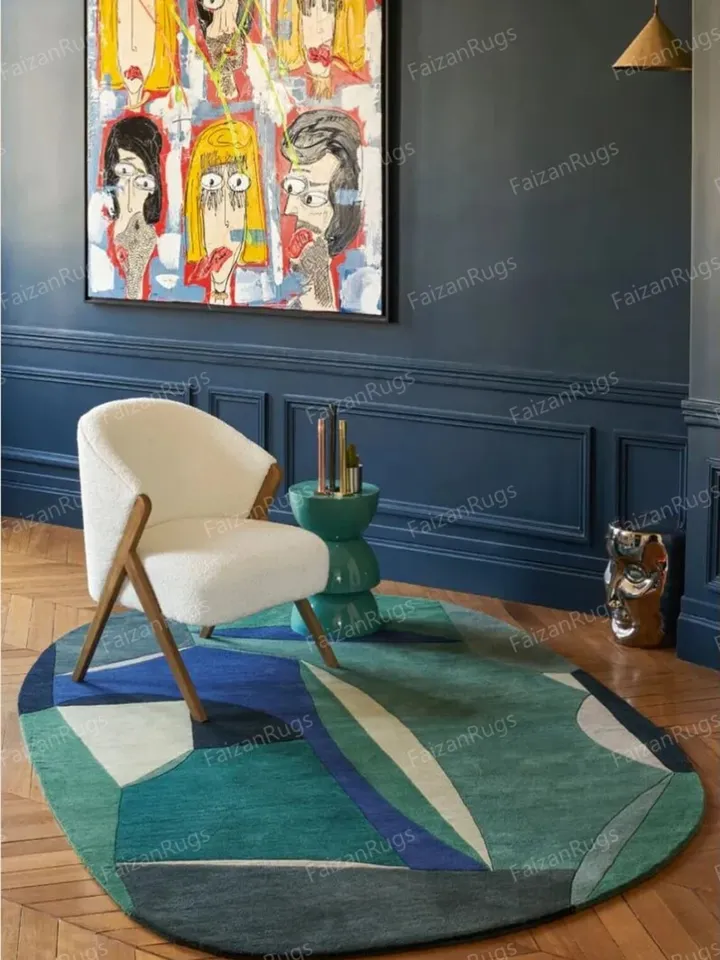 Irregular Multi Color Hand Tufted Rug 100% Wool For Living Room, Bed Room, Kids Room In Any Size 10x14,10x12,9x12,8x10