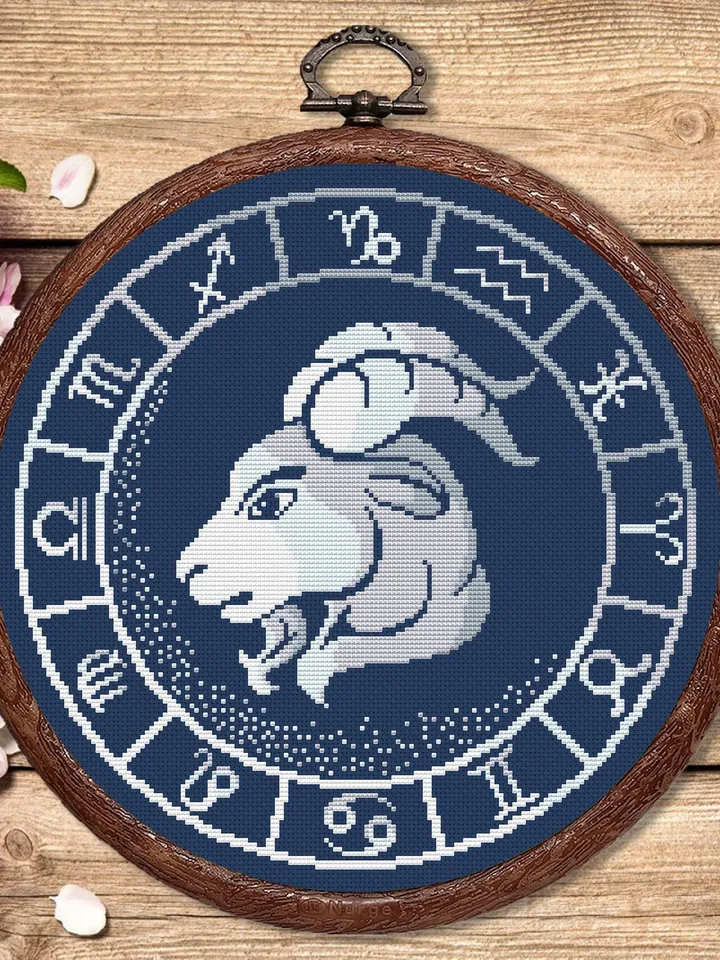Capricorn Silver Cross Stitch Pattern, Zodiac Cross Stitch, Astrology Cross Stitch, Capricorn Pattern, Zodiac Sign Cross Stitch #zdc023
