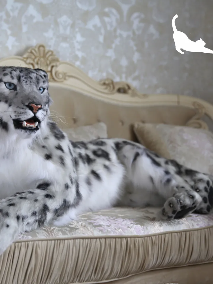 Snow leopard Elbrus plush animals. Ooak toy. Snow leopard stuffed toy READY TO SHIP