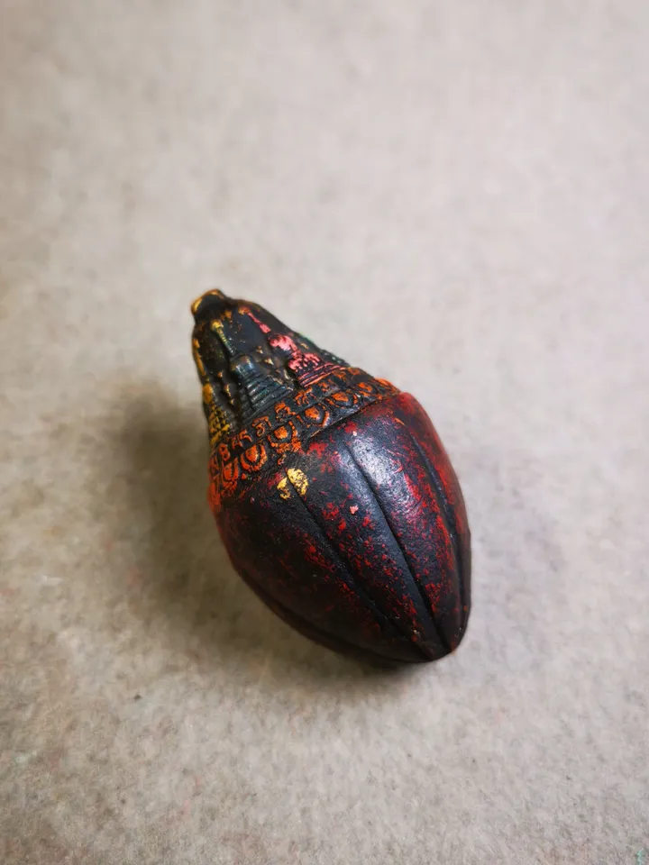 Gandhanra Old Tibetan Niang La Tsa Tsa Statue,Stupa Amulet,Pagoda Pendant,Small Size 48mm,50 Years Old