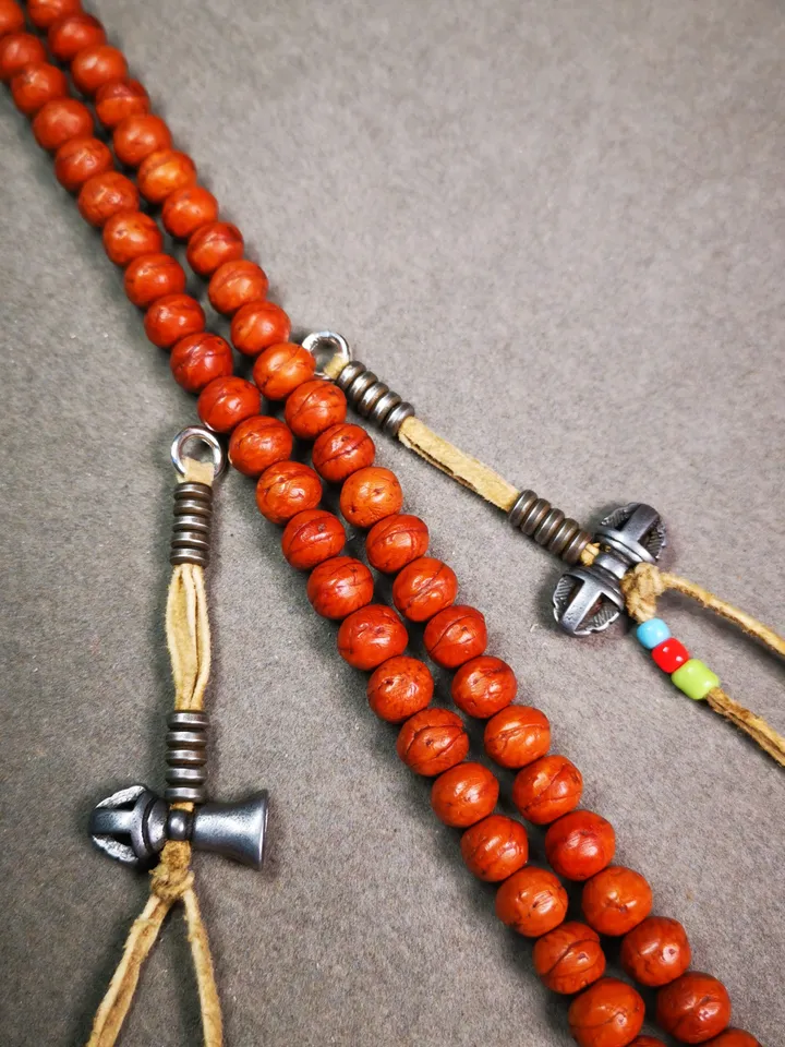 Gandhanra Handmade Tibetan Buddhist Mala Counters,Prayer Bead Counters,with Dorje and Vajra,Made of Cold Iron
