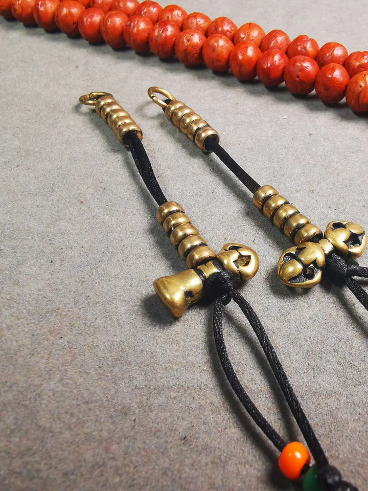 Gandhanra Handmade Tibetan Buddhist Mala Counters,Prayer Bead Counters,with Dorje and Vajra Pendant,Made of Brass