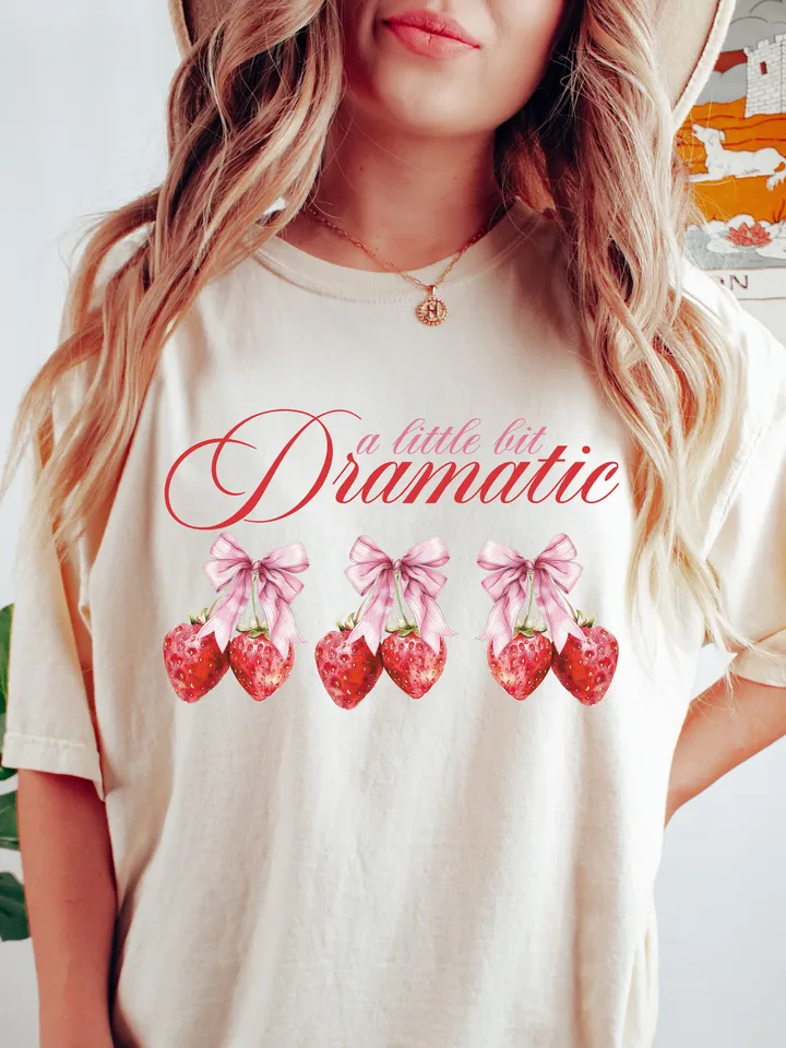 Little bit Dramatic Strawberry Bow Png, strawberry era, Cherry coquette bow png soft girl era aesthetic png Trendy Cherry png coquette