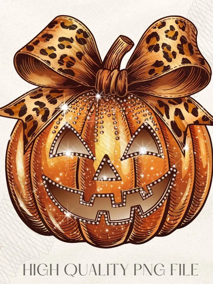 Leopard Coquette Bow Pumpkin Png, Sparkly Pumpkin Png, Fall Shirt Design, Fall Sublimation, Pumpkin Patch Png, Thanksgiving Png, Fall Png