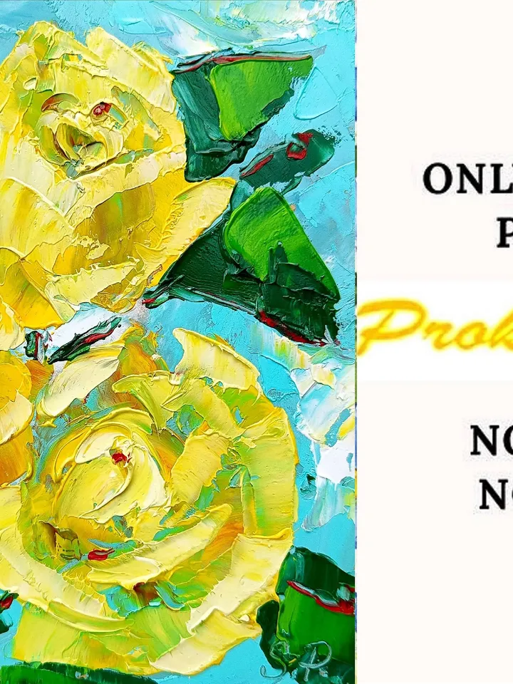 Rose Painting Floral Impasto Original Art Impasto Oil Painting Small Flowers Wall Art 6x6 Evoke the Delight of Spring by Art ProkopaloSv