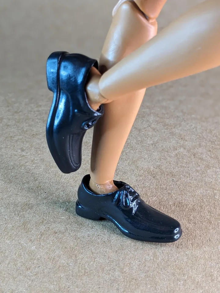 Classic black shoes for 1/6 scale male dolls