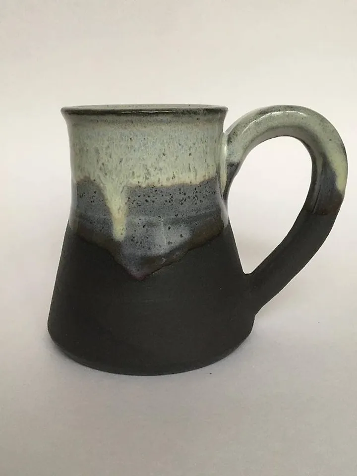 Vegvisir black, lemon and lavender stoneware mug