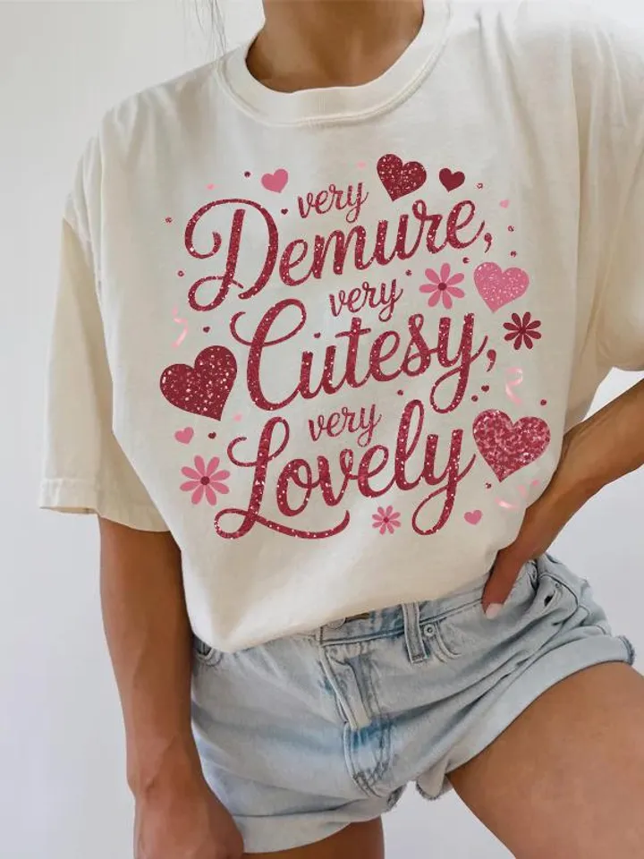 Very Demure Very Lovely Png, Glitter Valentine's Day Coquette PNG,VDay Very Cutesy png, Heart Glitter PNG, Trendy Valentines Sublimation