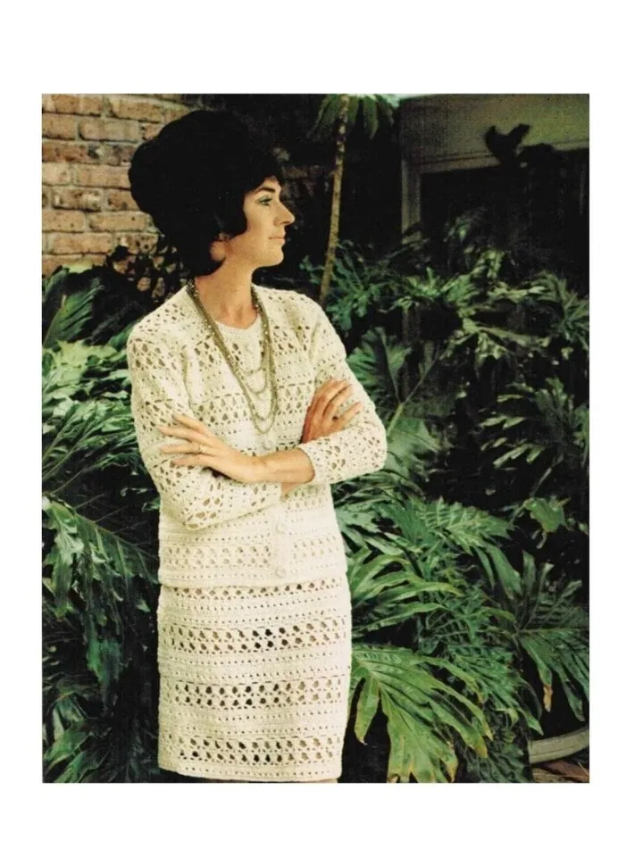 Crochet cardigan, crochet skirt, suit crochet pattern, women ladies suit crochet pdf