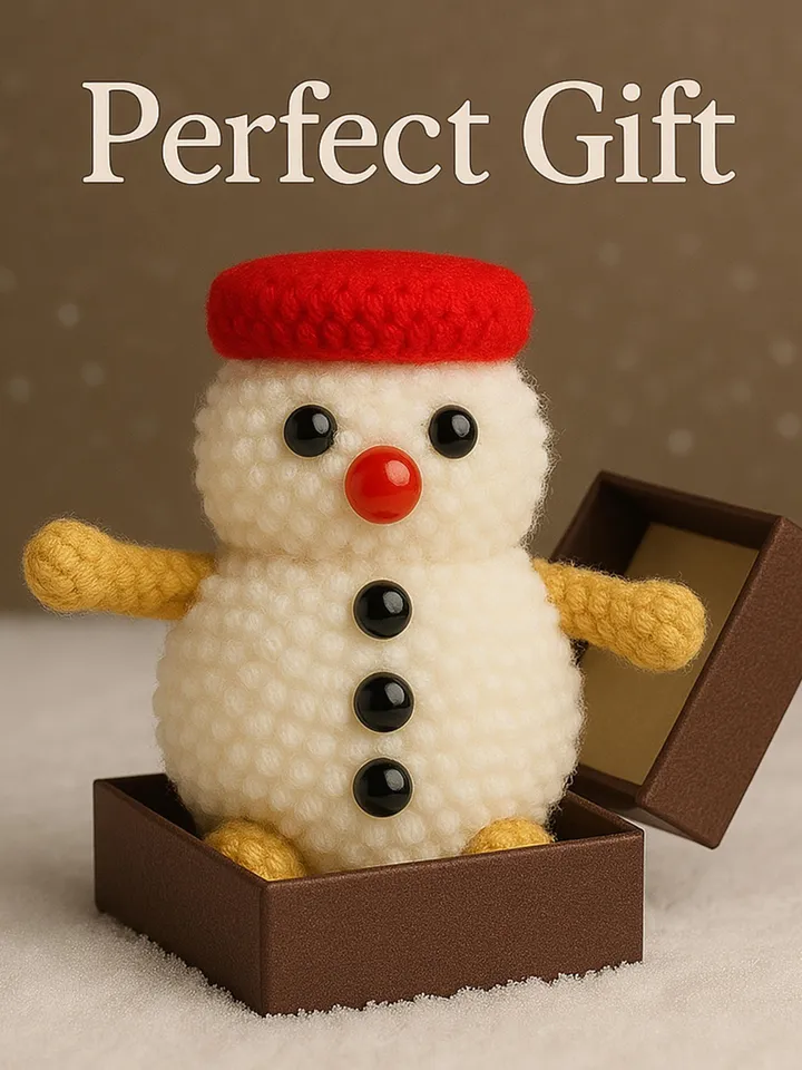 Pom Pom Snowman DIY Craft Pattern, Easy Snowman Tutorial for Winter Decorations, Handmade Christmas Ornament Gift