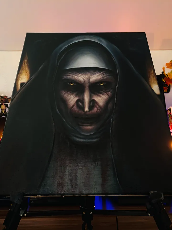 Oil painting The Nun Demon Nun