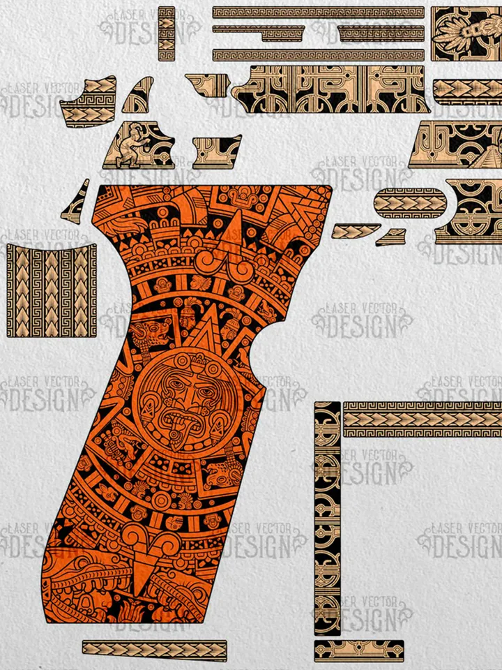 VECTOR DESIGN Beretta 92 FS Aztec calendar