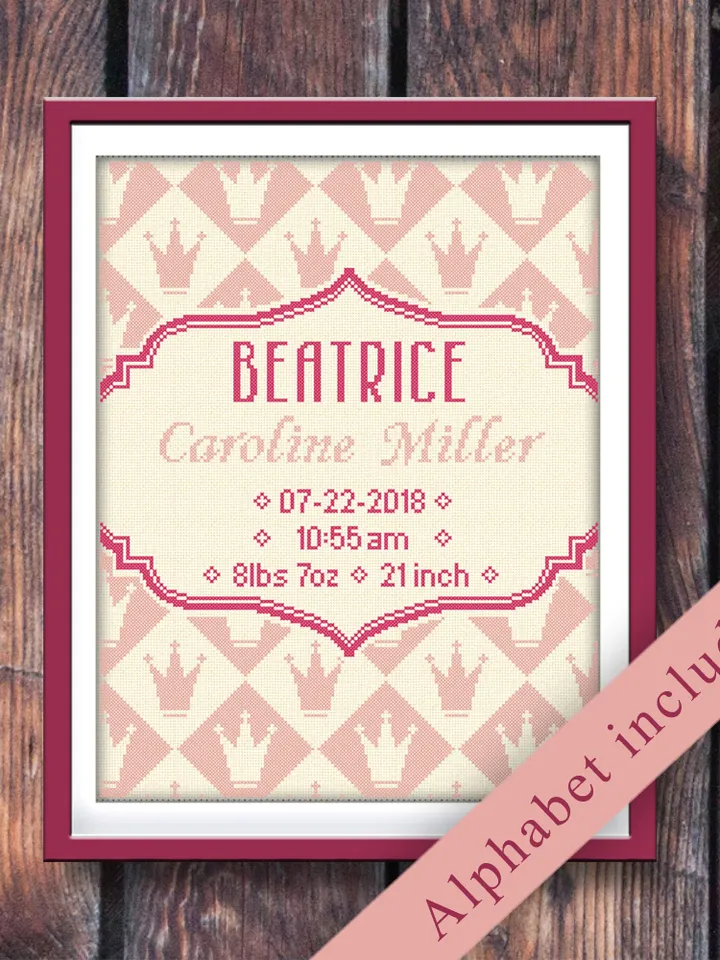 Baby Birthday cross stitch pattern. Newborn cross stitch pattern. Nursery cross stitch