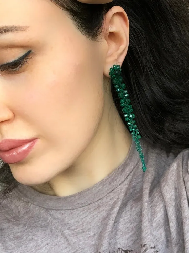 Drip Floral Beaded Earrings
