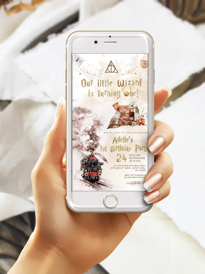 The Chosen One Invitation; Wizard Birthday Party; Magic School 1st Birthday Invitation Template; Editable Wizarding World Invitation; W7