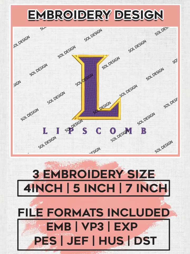 NCAA Lipscomb Team Word Logo embroidery designs, NCAA Lipscomb Bisons Logo Machine embroidery files , NCAA Team Logo embroidery designs, NCAA Game Day Machine embroidery designs, Digital Download