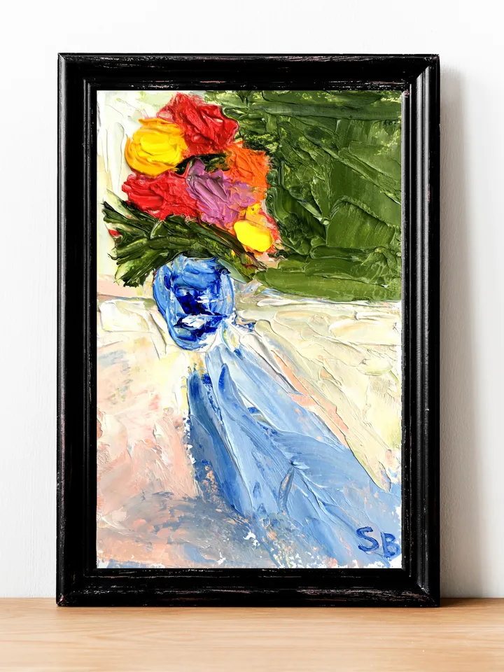 Flowers Painting Original Art 6 by 4