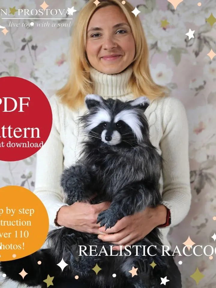 Raccoon, Tiger and hedgehog sewing pattern plush toy | instruction how to sew | Stuffed Animal Sewing Tutorial