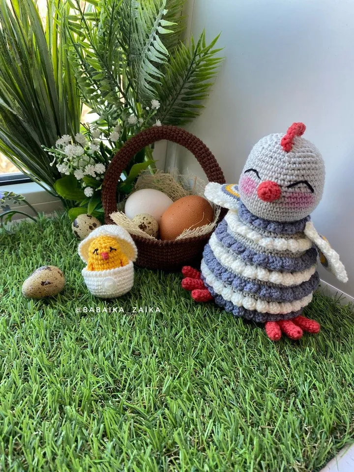 PDF Crochet Easter Chicken in the Basket Pattern, Amigurumi Chick in Egg, Crochet Easter Pattern, Amigurumi Chick, Amigurumi animal, bird