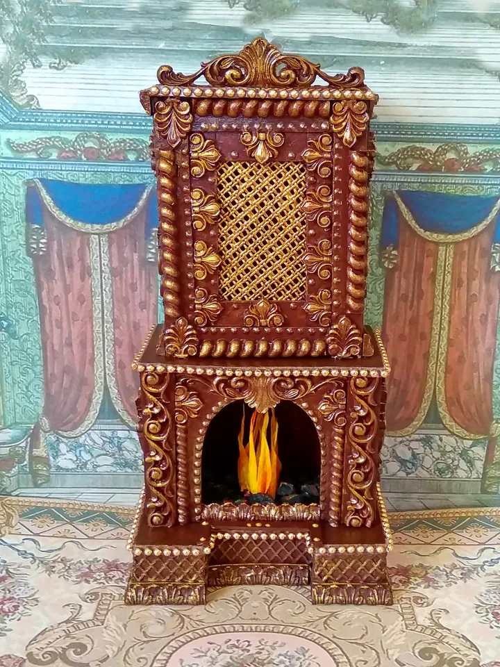 Fireplace for dollhouse handmade.