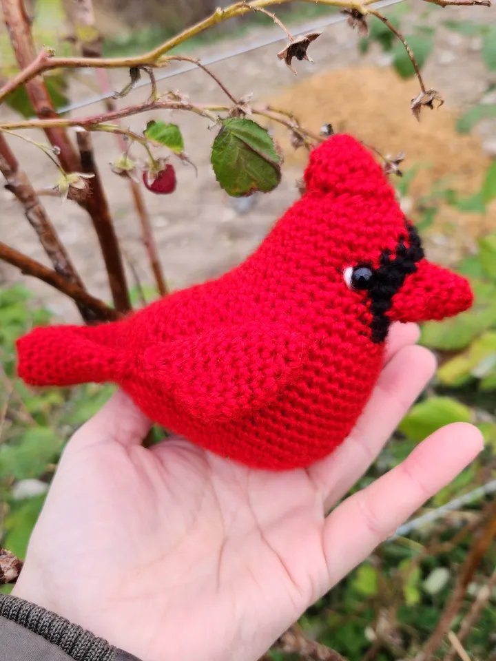 Crochet Red Cardinal Ornament PDF Pattern