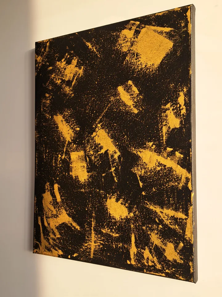 Interior oil painting with gold "Golden Marble" abstraction with gold paint abstract art on canvas contemporary art modern art