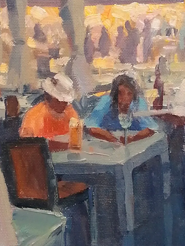 Cityscape oil painting