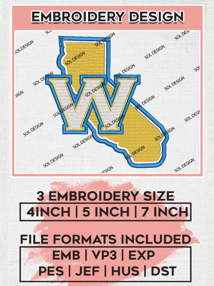 NBA Golden State Warriors Maps Logo Machine Embroidery Designs, Golden State Warriors Embroidery Design Files, NBA Logo Machine Embroidery, NBA Embroidery Design, Digital Download