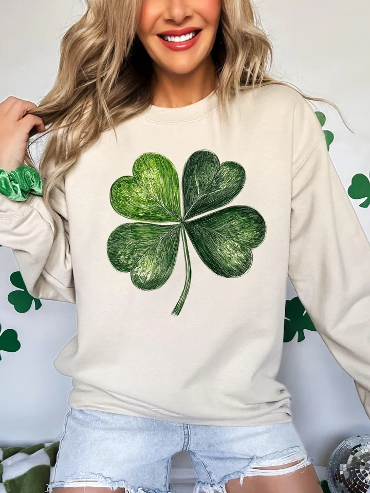 Shamrock Png, St. Patrick’s Day Clover Design, Green Shamrock PNG, St. Paddy’s Day Sublimation PNG, Irish Clover Art, Trendy T-Shirt Design