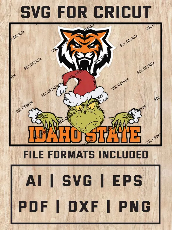 Grinch Idaho State Bengals SVG, NCAA SVG Design, NCAA Idaho State Bengals SVG, NCAA Bengals Cricut, Christmas Svg, Grinch svg, Digital Download