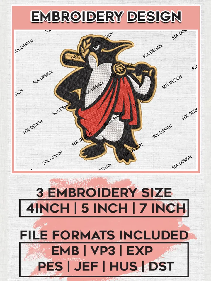 MiLB Rome Emperors Embroidery Design Files, MiLB Rome Emperors Logo, Minor League Baseball Logo Embroidery Designs, MiLB embroidery designs, Machine embroidery designs, Digital Download
