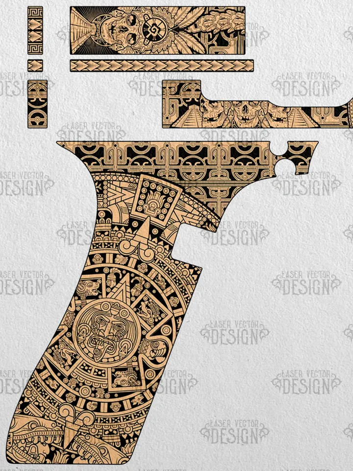 VECTOR DESIGN Glock 17 gen 4 Aztec calendar