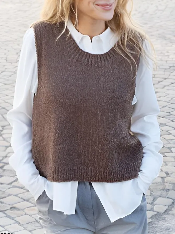 Vest easy women sleeveless cardigan knitting top Pattern pdf instant download