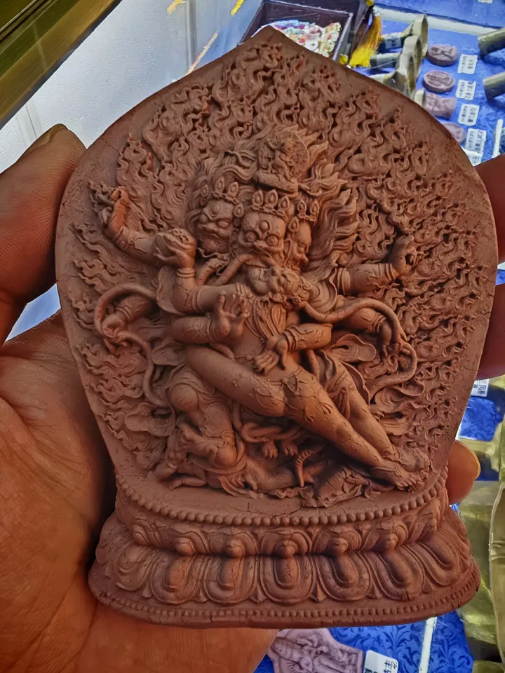 Vajrapani Mahachakra Tsa Tsa Mold,Maha-cakra-vajri,Chagna Dorje Korlo Chen Po,Gandhanra Handmade Tibetan Buddha Statue Mould,12 × 10cm