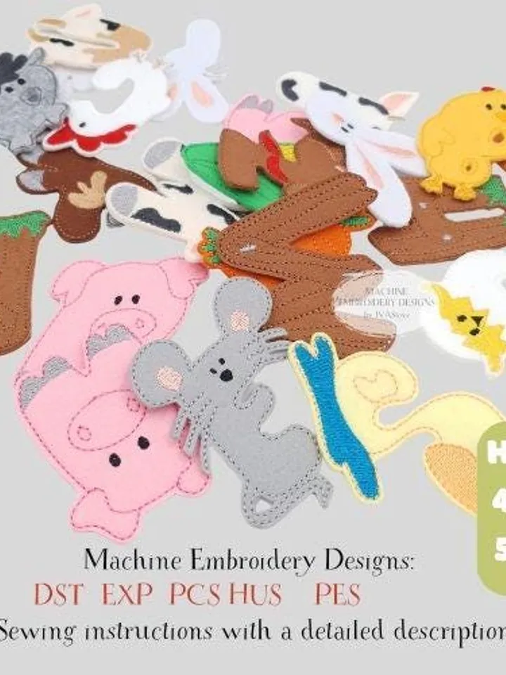 Farm Animal Alphabet ITH Embroidery Design Set (A-Z), Felt Letters Pattern, ABC Learning Toy, Preschool 4x4 Hoop File