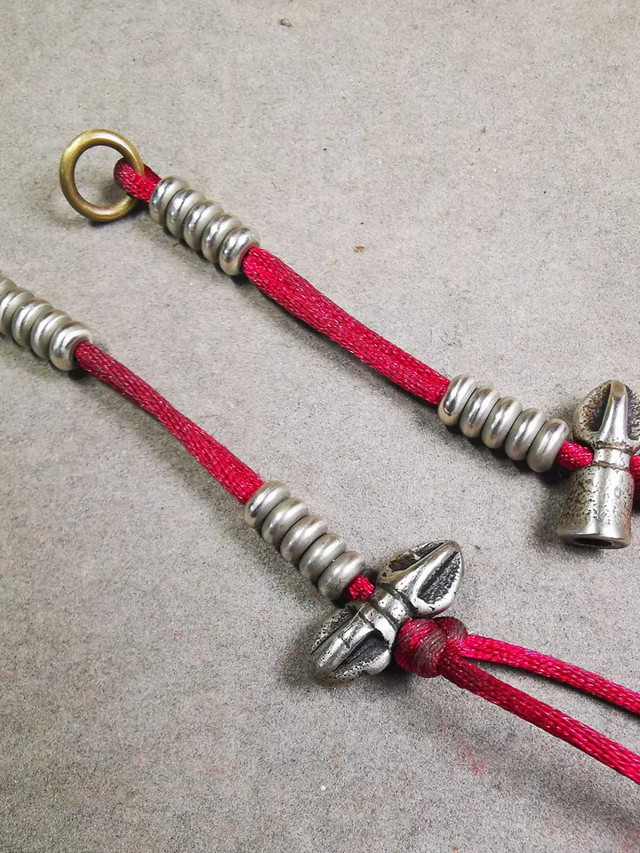 Gandhanra Handmade Tibetan Buddhist Mala Counters,Prayer Bead Counters,with Dorje and Vajra,Made of White Copper