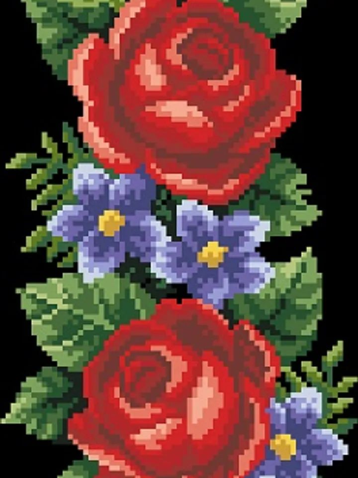 Antique Cross Stitch Pattern Elegant Flowers Digital Download PDF