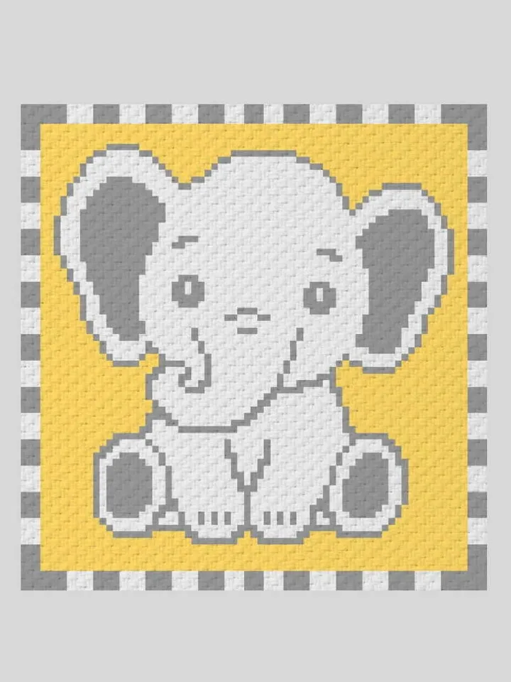 Crochet C2C Baby Elephant baby blanket pattern