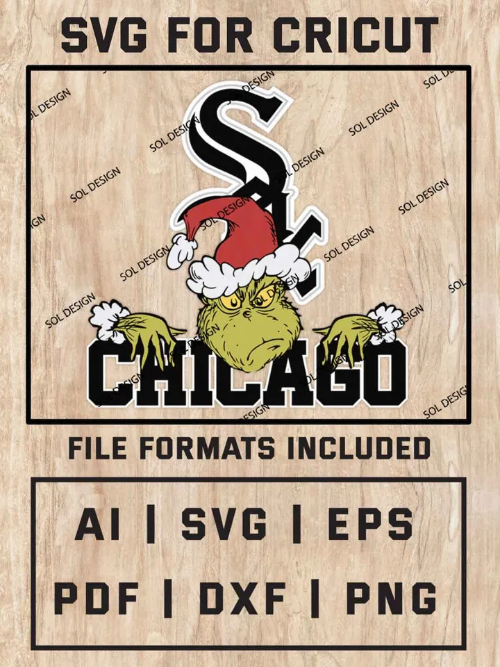 Grinch Chicago White Sox SVG, MLB SVG Design, MLB Chicago White Sox Logo SVG, MLB White Sox Cricut, Christmas Svg, Grinch svg, Digital Download