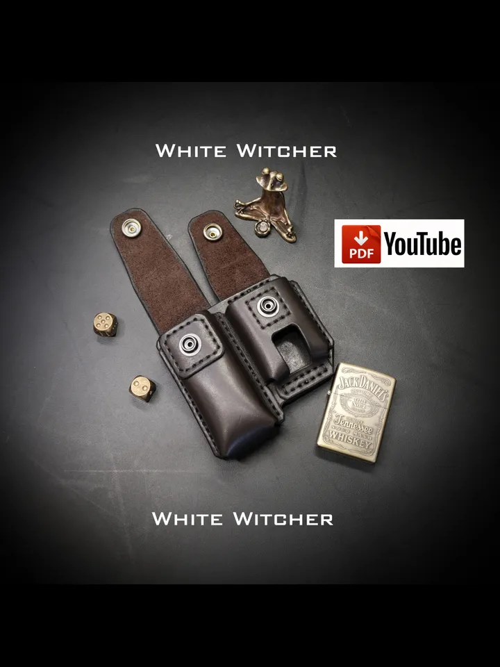 leather pattern - Zippo + leatherman Wave/Buck110 belt case. EDC55