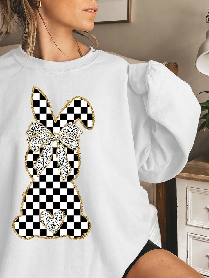Glitter Easter Bunny Coquette PNG | Easter Day Png | Happy Easter Png | Easter Brushstroke Png | Girls Easter | Bunny Ears | Jesus Easter