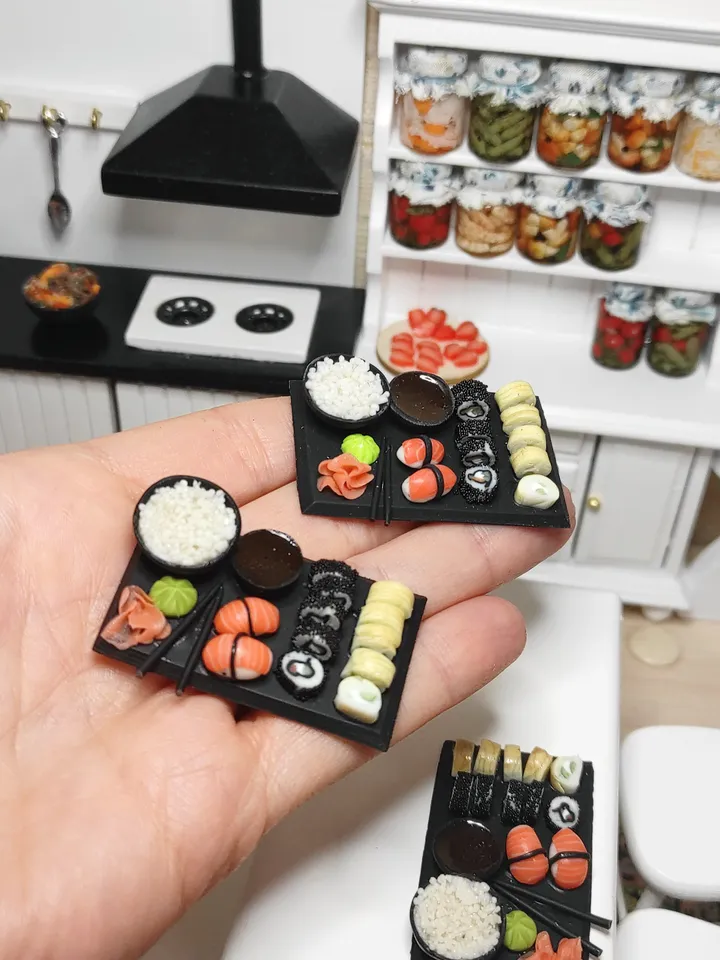 Japanese food, Realistic sushi and rolls for dollhouse, food for dolls, gift ideas, miniature, mini food, small food