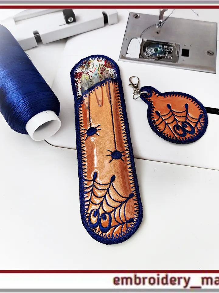 Halloween Case In the hoop for pens pencils markers Knitting Needles embroidery design ITH