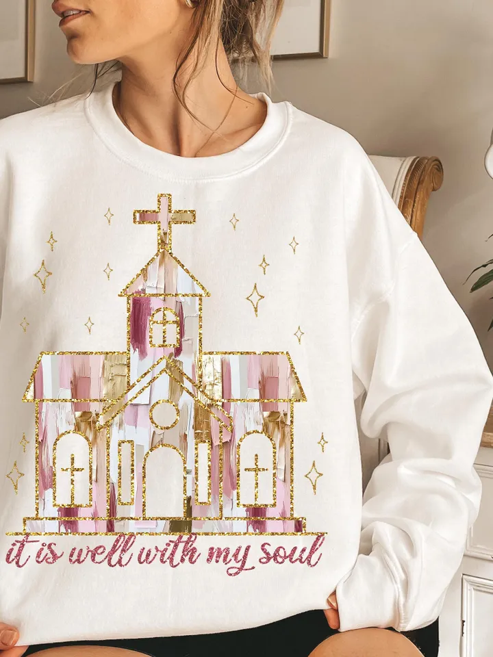 Church PNG It Is Well With My Soul PNG Christian Shirt Sublimation Design Christian Christmas Religious PNG Scriptures Christmas Png