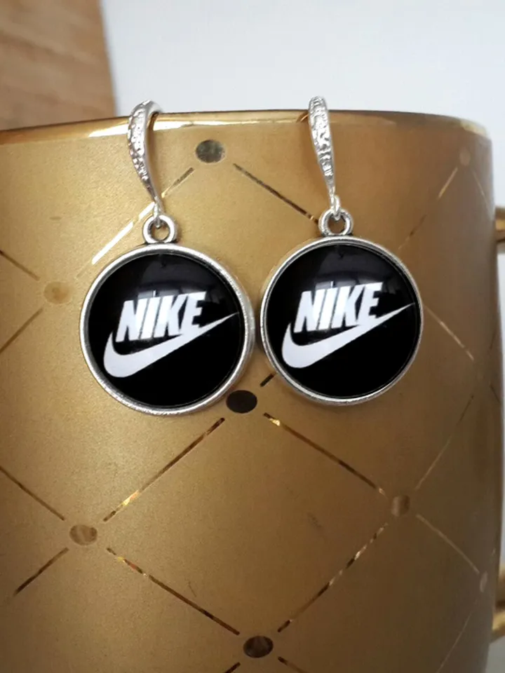 Nike earrings, swoosh logo nike dangle earrings sport accessories gift