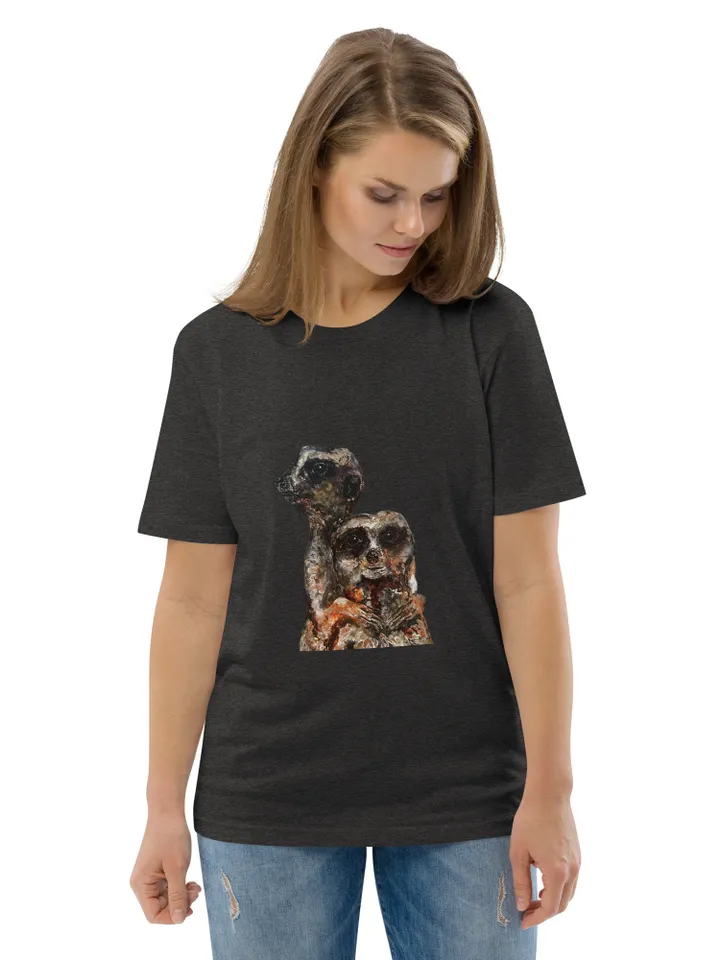 Meerkats couple Unisex organic cotton t-shirt