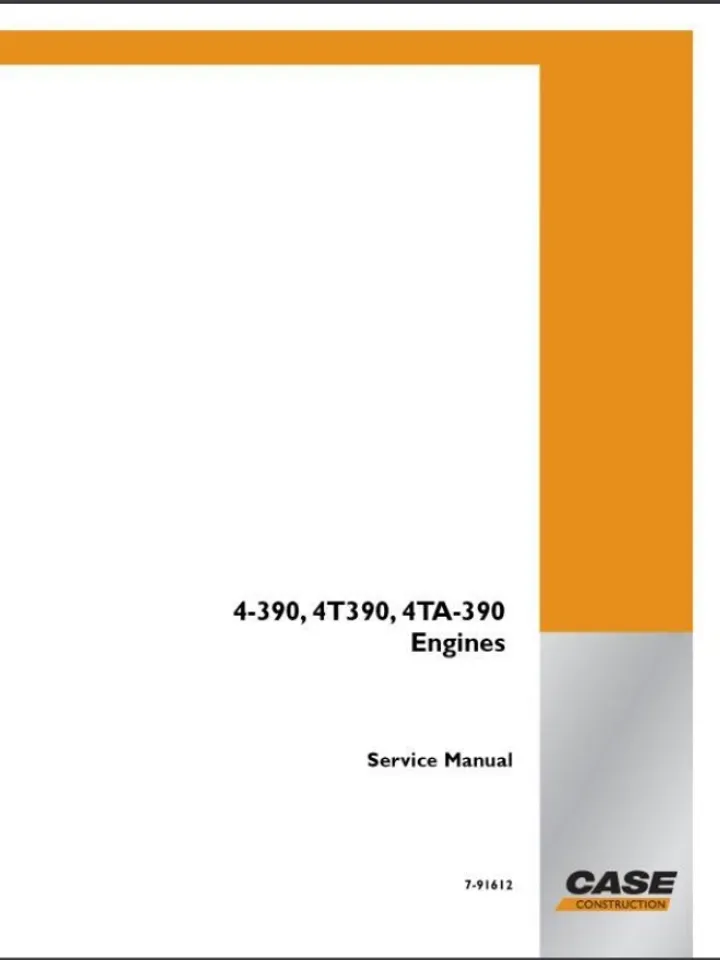 Case 4-390, 4T390, 4TA-390 Engine Service Manual Repair Shop