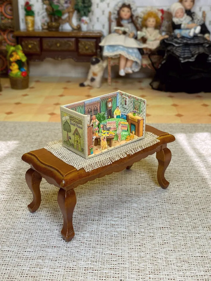 Tutorial. Mini roombox for a dollhouse. Dollhouse miniature. Miniature tutorial. Two sizes 1:12 and 1:6.