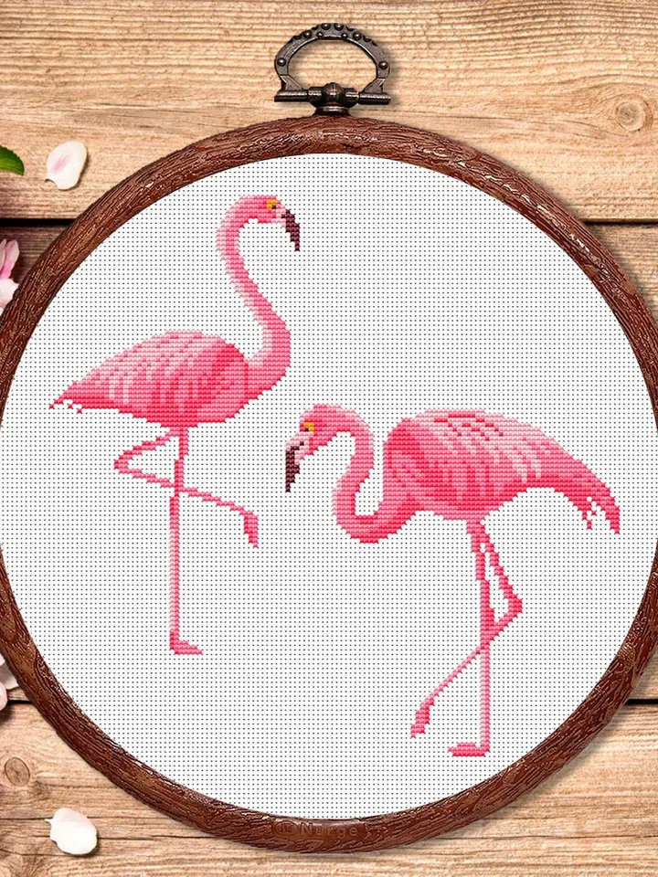 Flamingos Cross Stitch Pattern, Animals Cross Stitch, Embroidery Flamingo, Flamingo xStitch, Flamingo patterns, Modern Cross Stitch #anm030