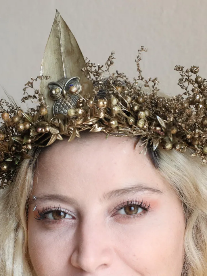 Halloween, handmade items, dried flower crown, special handmade, birthday present,Rock and roll Music festival,